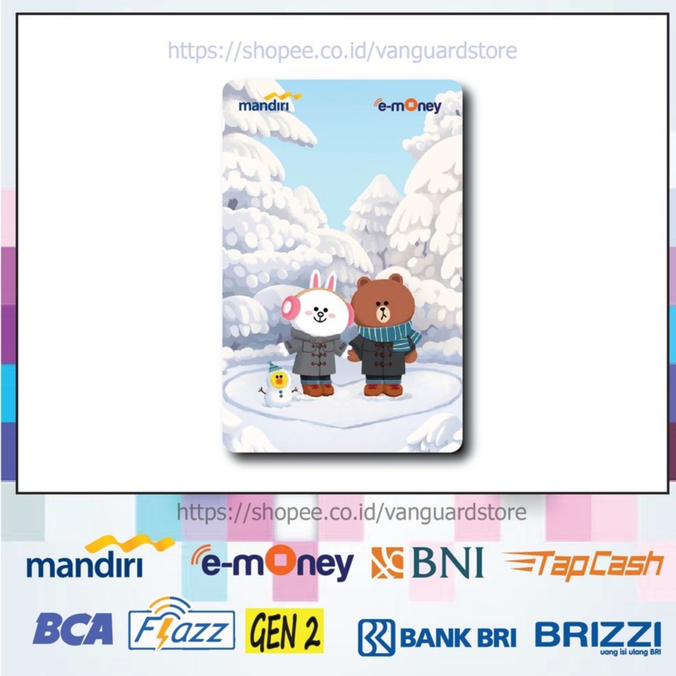 KARTU E MONEY E TOLL KARTUN LINE CONY AND BROWN ANIME 34 EMONEY MANDIRI FLAZZ BCA BNI TAPCASH BRIZZI