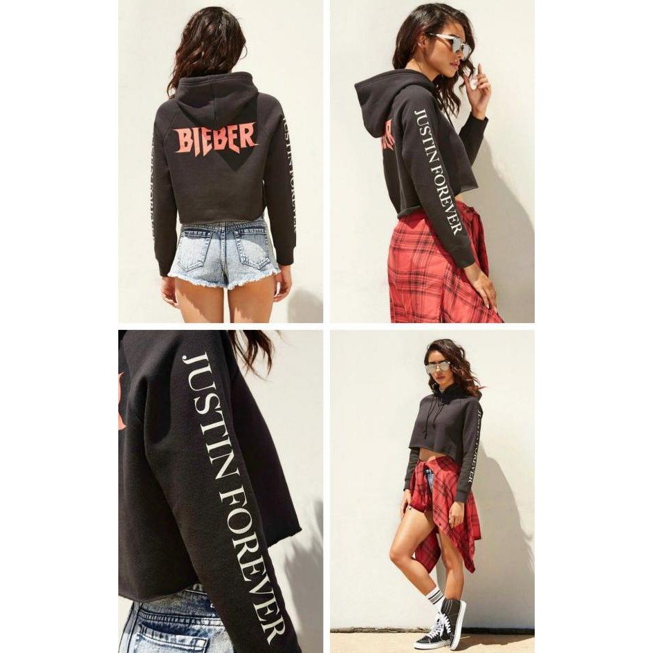 FASHION WANITA  JAKET CROP/SWEATER/HOODIE CROP PURPOSE TOUR JUSTIN BIEBER {PRODUK TERBARU}