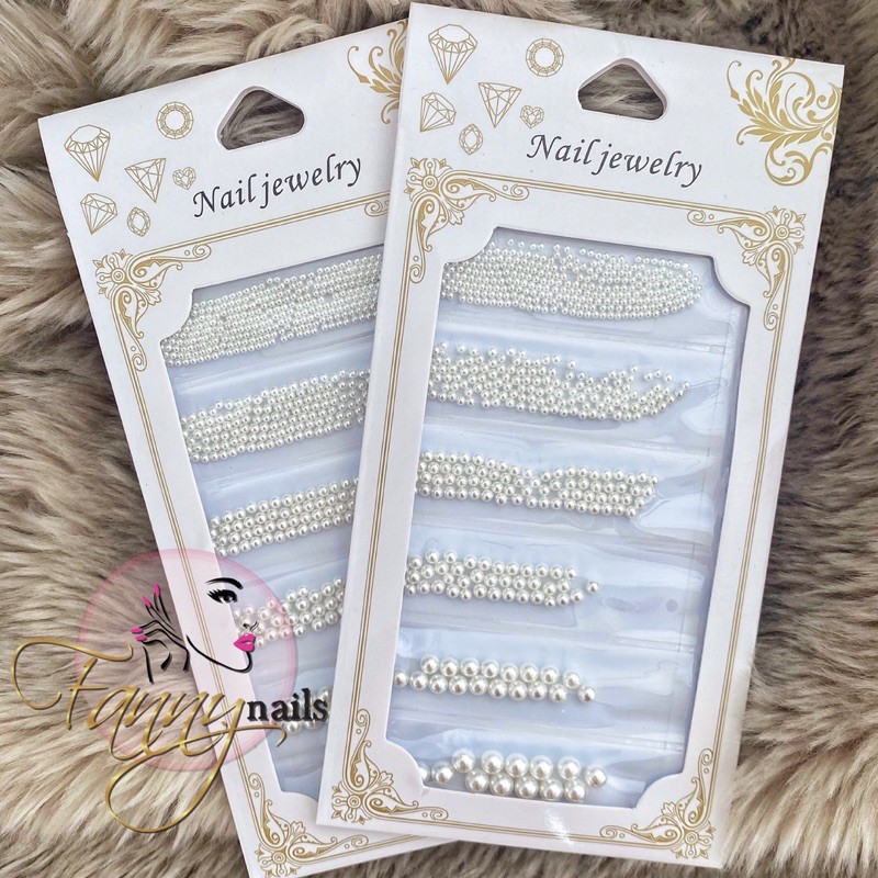 PEARL ROUND BEAD BEADS PEARL PUTIH MUTIARA / biji mutiara bulat nailart mix sized