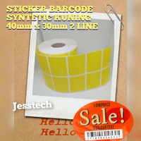 

LABEL STICKER BARCODE SYNTETIC 40MM X 30MM 2500PCS 4x3 cm kuning Yupo