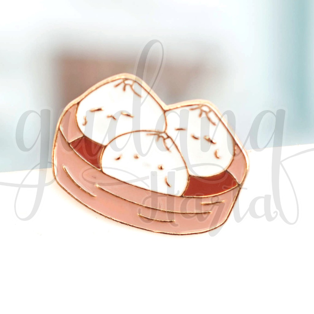 Pin Tiga Bakpao Pin Bros Makanan Bros Dimsum Lucu Unik GH 208013