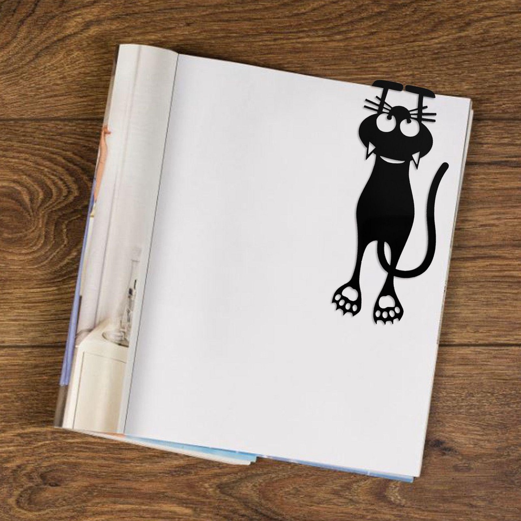 Agustina Black Cat Bookmark Lucu Ringan Tanda Pagination Kantor Alat Tulis Siswa Hadiah Klip Buku Akrilik