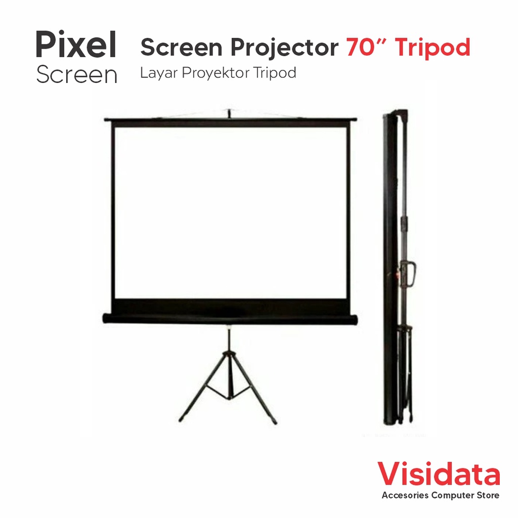 Pixel Screen Projector 70 Inch Tripod - Layar Proyektor Tripod