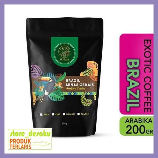 

57Ryr68- Arutala Kopi Brazil Minas Gerais Arabika 200 Gram - Biji 4E57Edu-