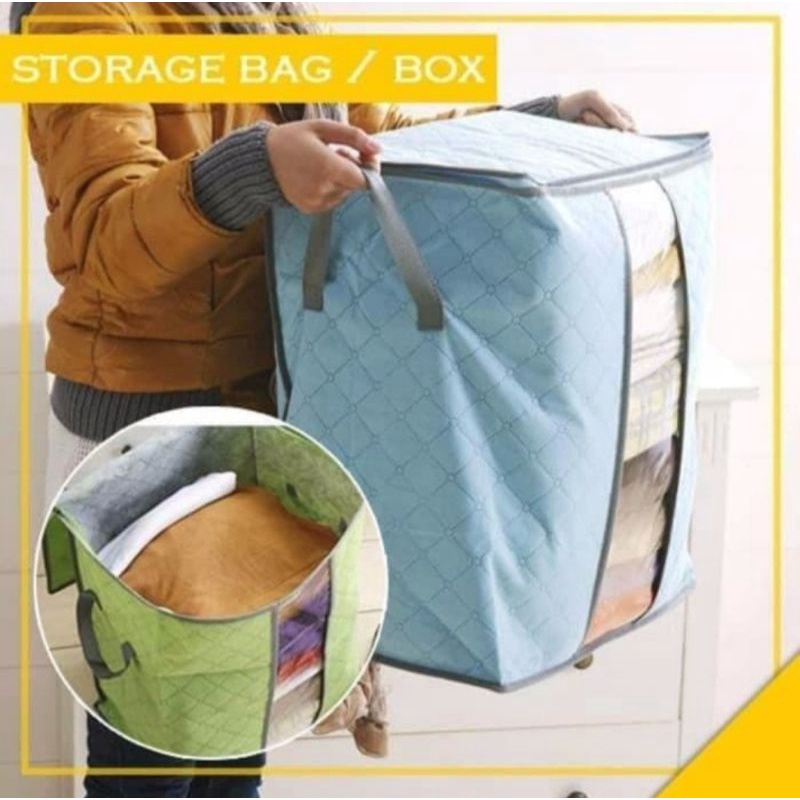 bamboo storage box vertikal tempat barang baju