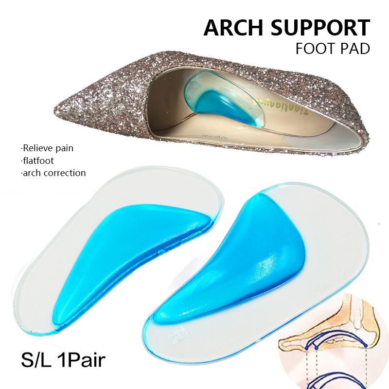 Insole Sepatu Model Arch Support dengan Bahan Silicone Nyaman untuk Terapi Perawatan Kesehatan Kaki