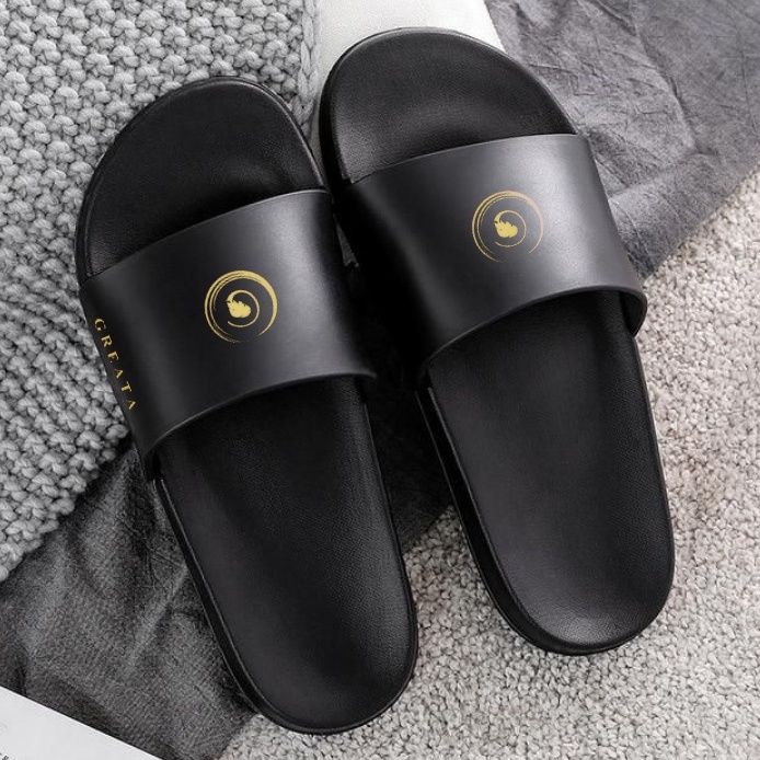 NIELS BLACK (KULIT ASLI) |ManNeedMe x GREATA| Sandal Pria Wanita Casual Sandal Slop ORIGINAL