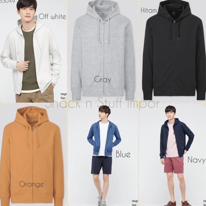 Uniqlo Jaket Pria AIRism UV Cut Hoodie Ritsleting