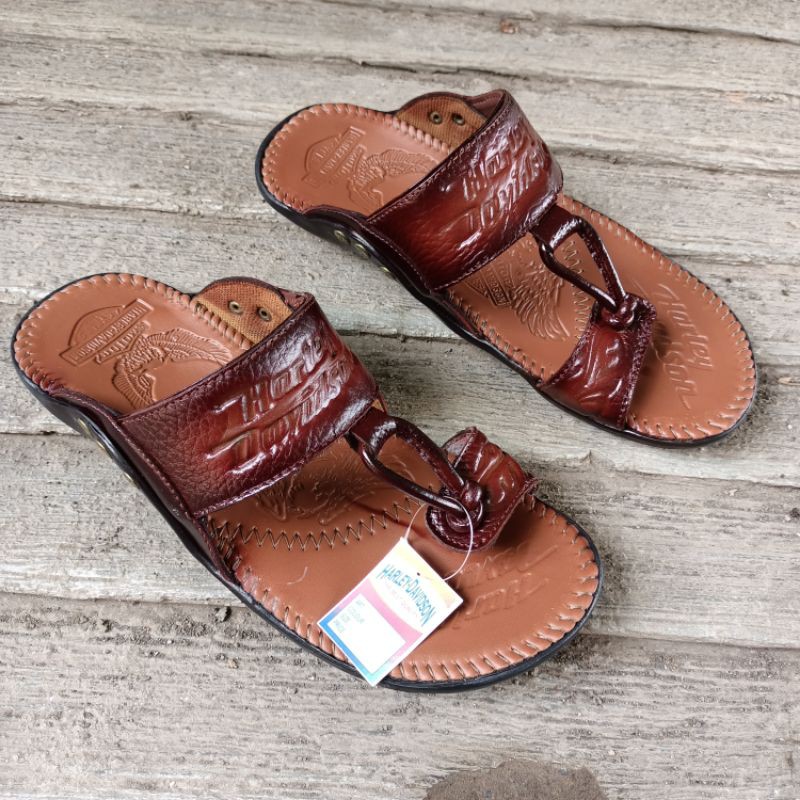 sandal Harley kulit asli harga murah sol nya enggak licin