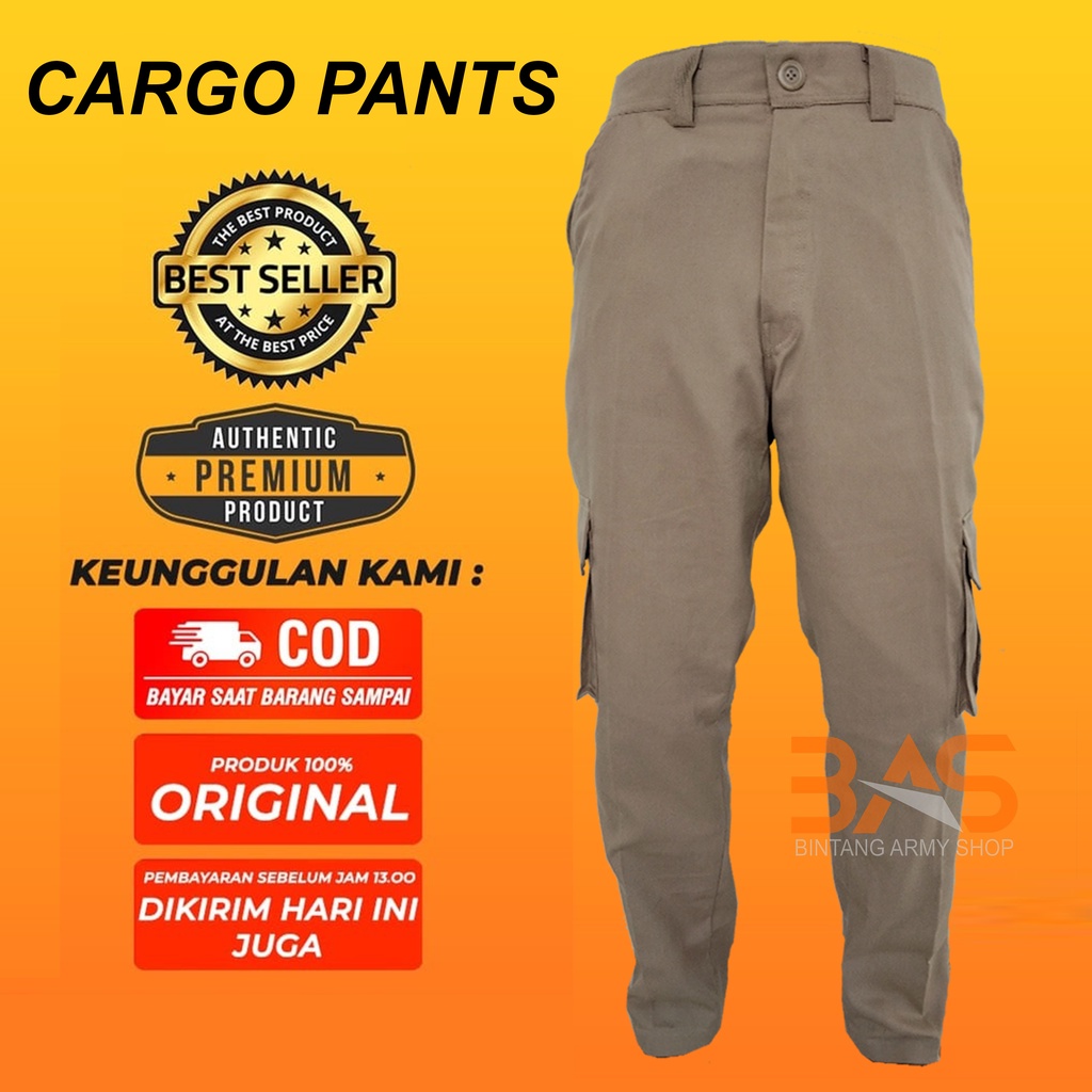 Celana Cargo Regular Straight Loose Fit Pria Celana Panjang Cargo Kargo Reguler Standar Fit Gombrong