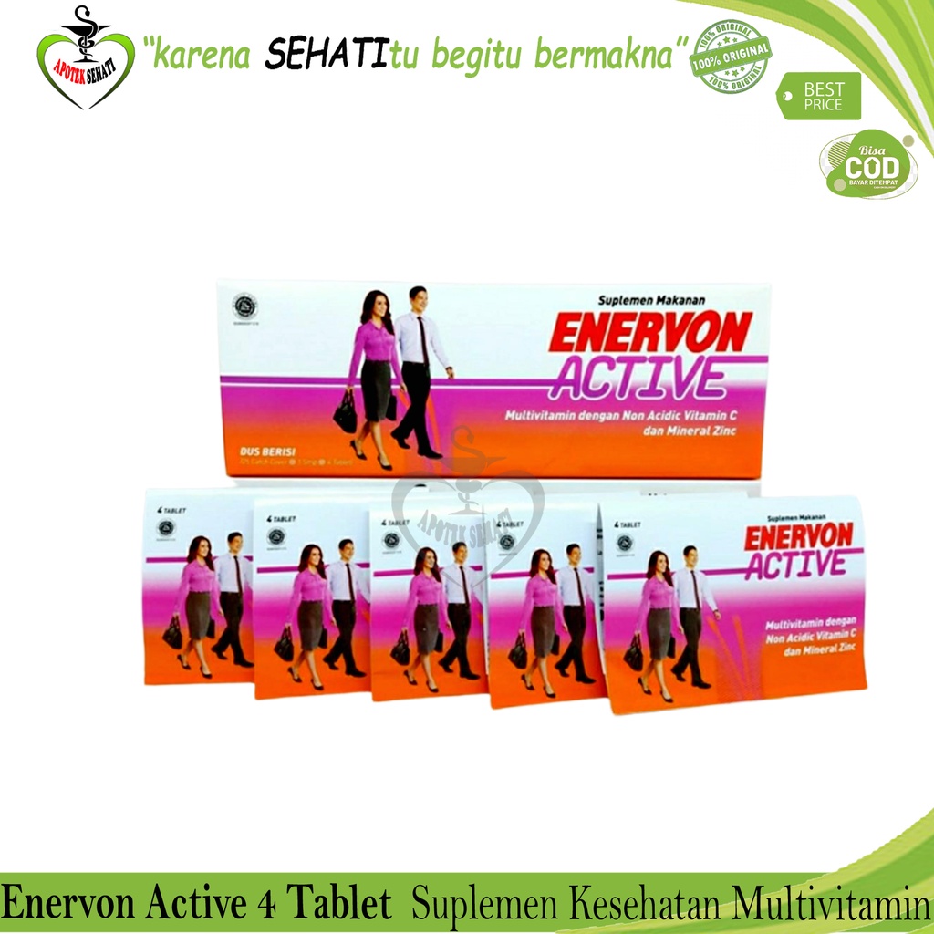 ENERVON ACTIV STRIP MULTIVITAMIN VITAMIN C, VITAMIN B KOMPLEK DAN ZINK DAYA TAHAN TUBUH