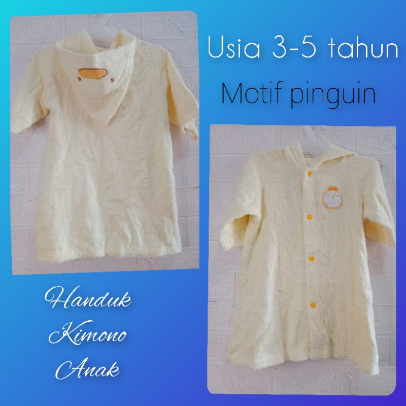 PRELOVED HANDUK KIMONO ANAK MOTIF PINGUIN