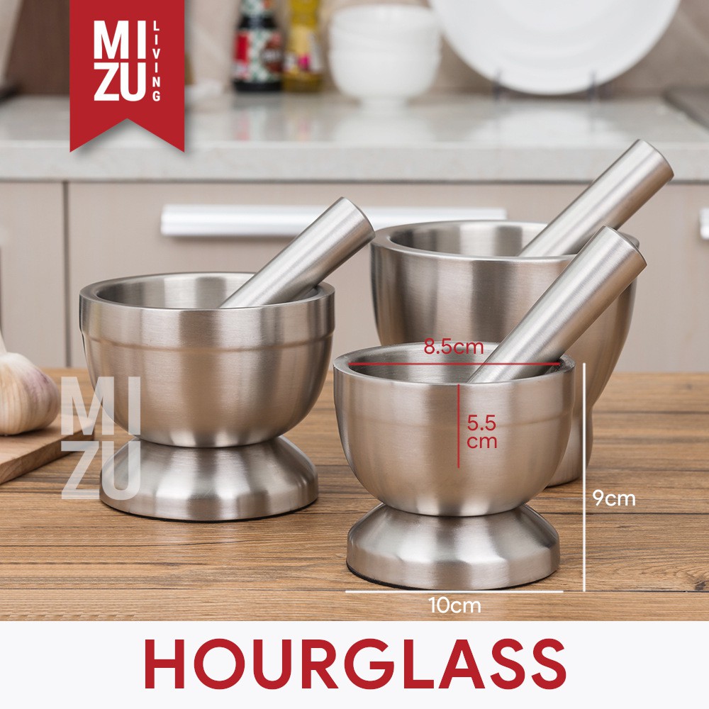 TSUBUSU S Mortar Pestle Ulekan Cobekan Tumbukan Obat Stainless Steel-6