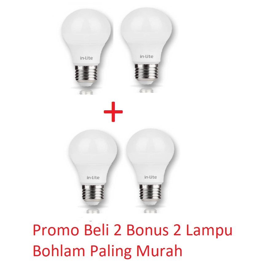 Promo Beli 2 Bonus 2 in-Lite LED Lampu Bohlam 12 Watt