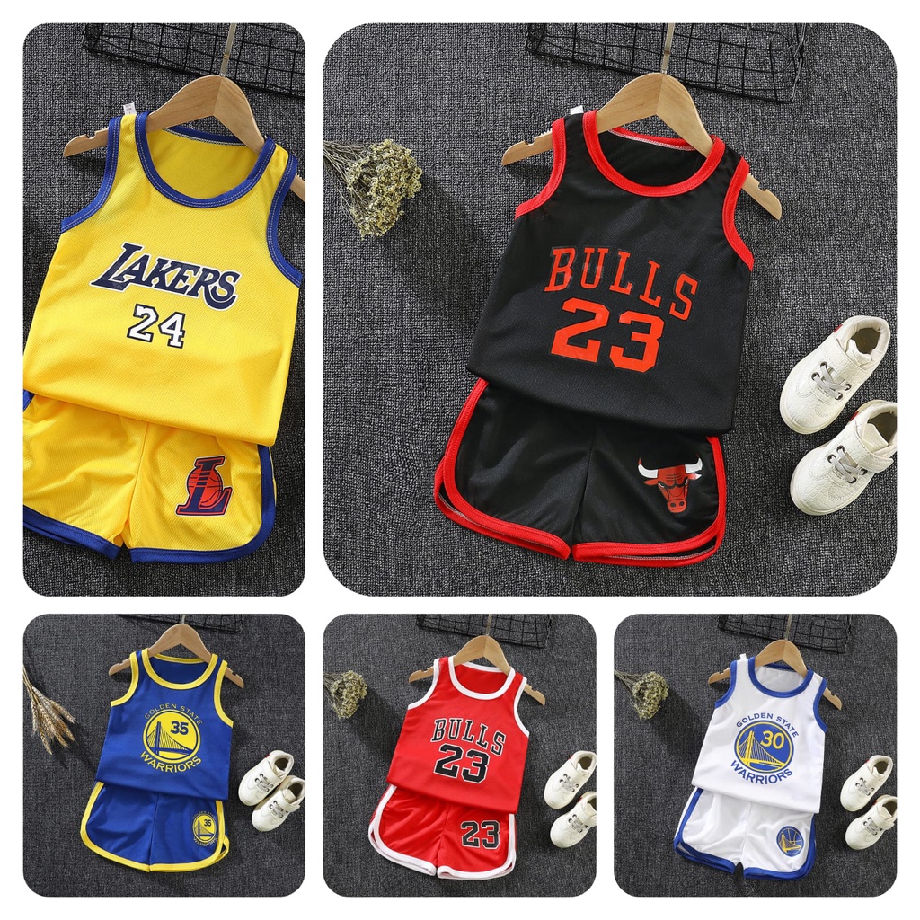 1-5TH BAJU BASKET ANAK TANPA LENGAN / SETELAN BAJU BASKET ANAK UNISEX KUALITAS IMPORT