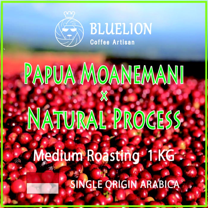 1 KG - Papua Moanemani NATURAL PROCESS - Kopi Bluelion Enak 