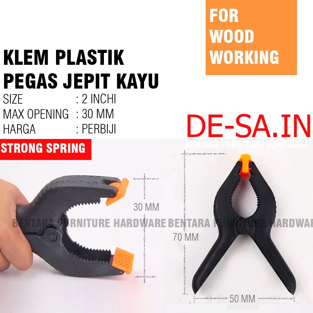 2 INCHI SPRING CLAMP  PLASTIC WOODEN CLIP PLASTIC PENJEPIT KAYU CATOK