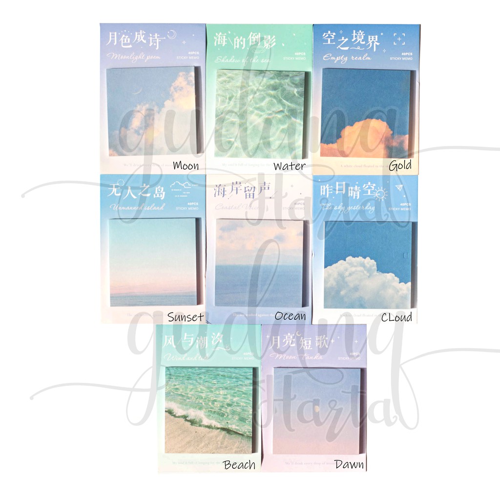 

Sticky Notes Romantic Sky And Sea Notes Memo DIY Scrapbook GCC 301088