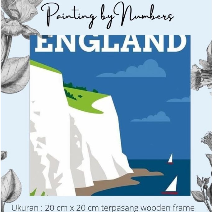 

DIY painting by number 20x20cm kerajinan tangan - ENGLAND