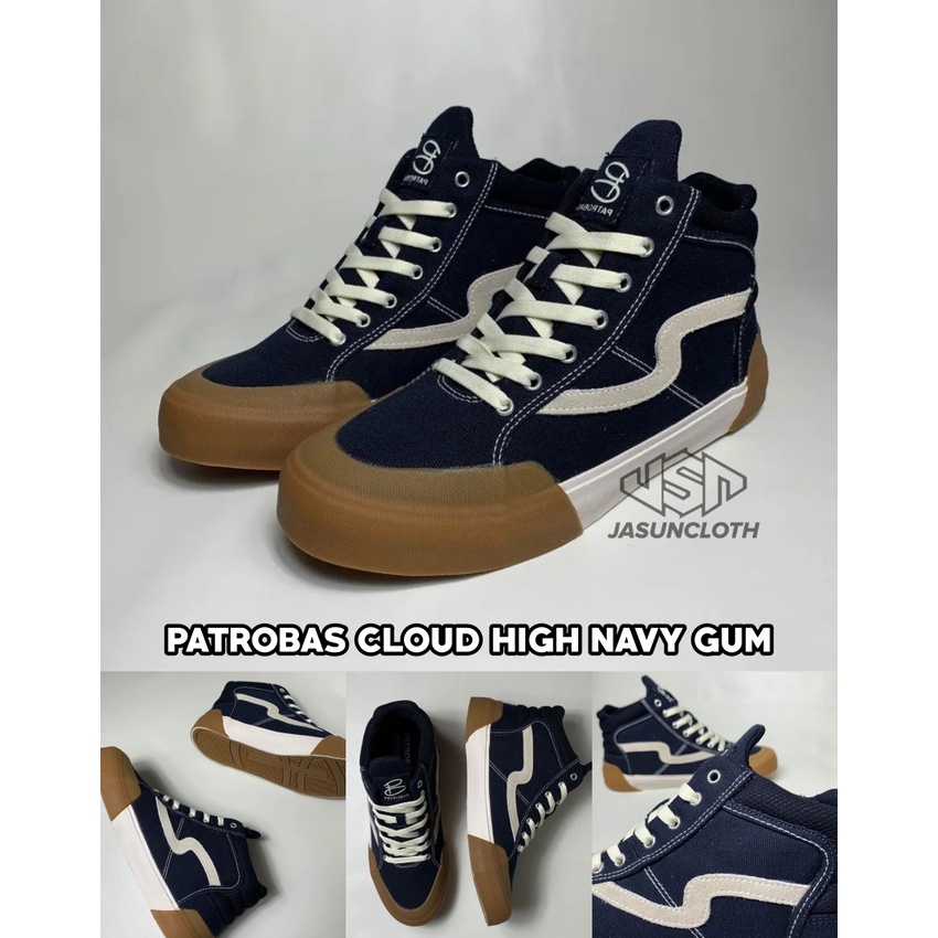 [RESELLER RESMI] SEPATU SNEAKERS ORIGINAL PATROBAS CLOUD HIGH NAVY GUM UNISEX PRIA DAN WANITA MURAH