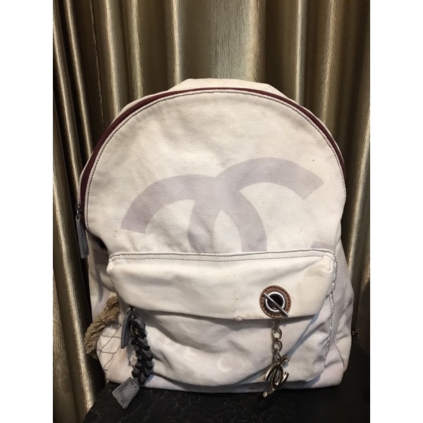 Preloved Chanel Backpack Graffiti Canvas Bag