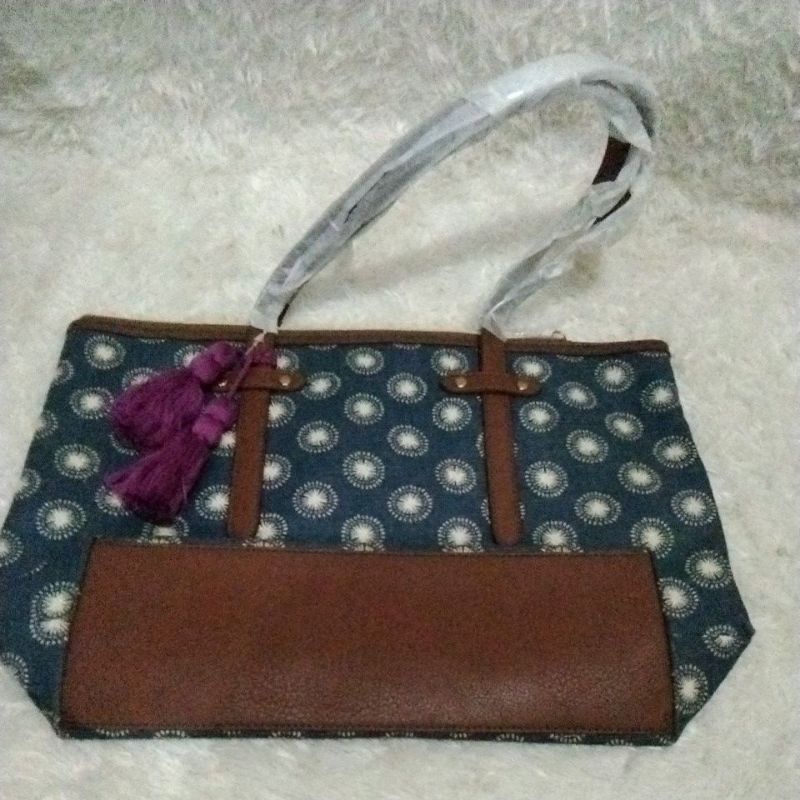 tas Tote fosil felicity blue white