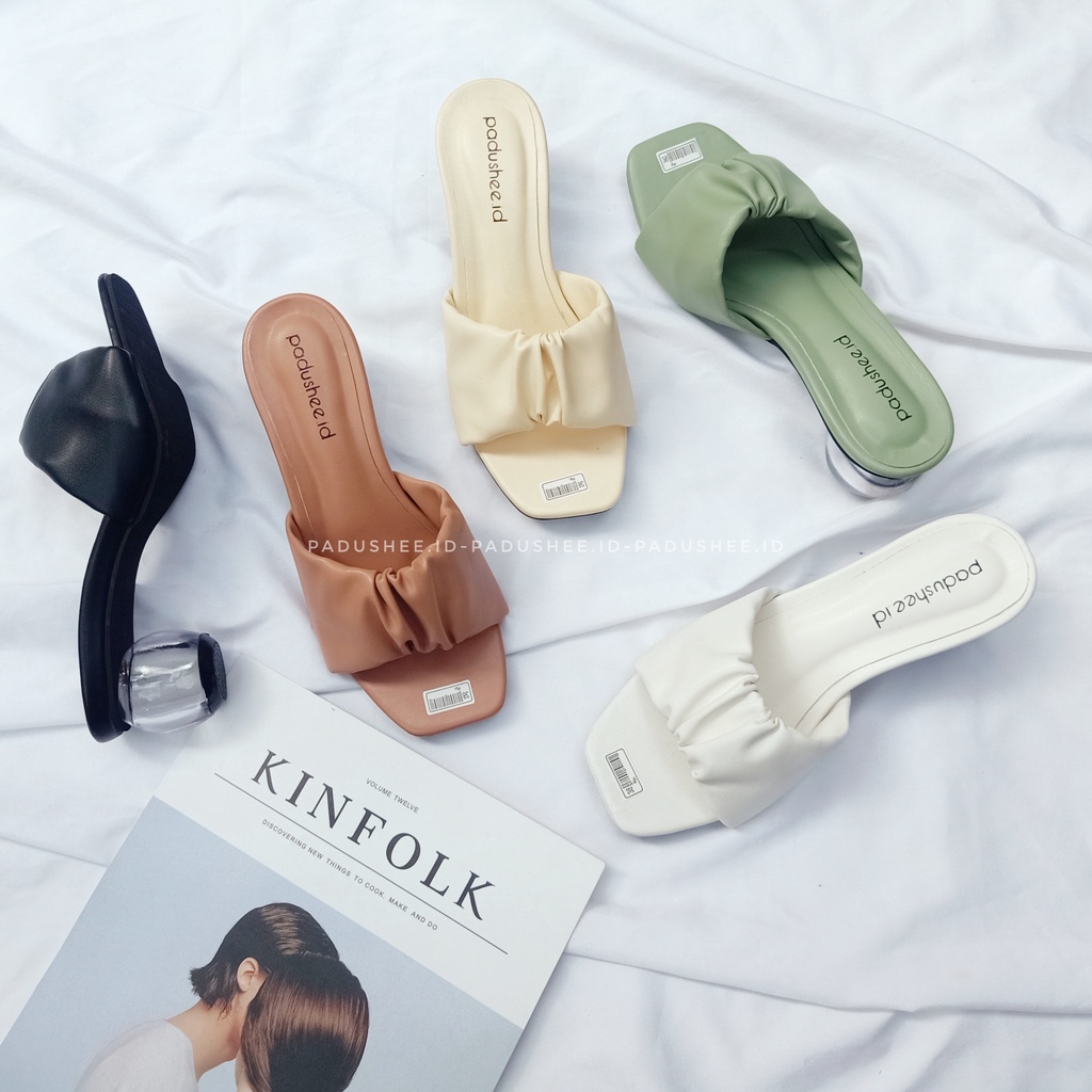 Padushee.id - sandal wanita || CLAUDYA || heels kaca 5 cm