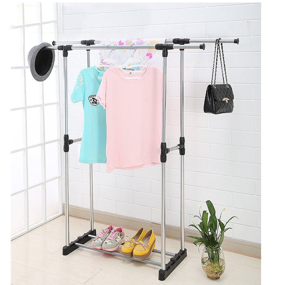 (2KG) SHENAR FREE ONGKIR DOUBLE CLOTH HANGER / RAK GANTUNG 4 RODA / HANGER / RAK GANTUNG / RAK GAMIS