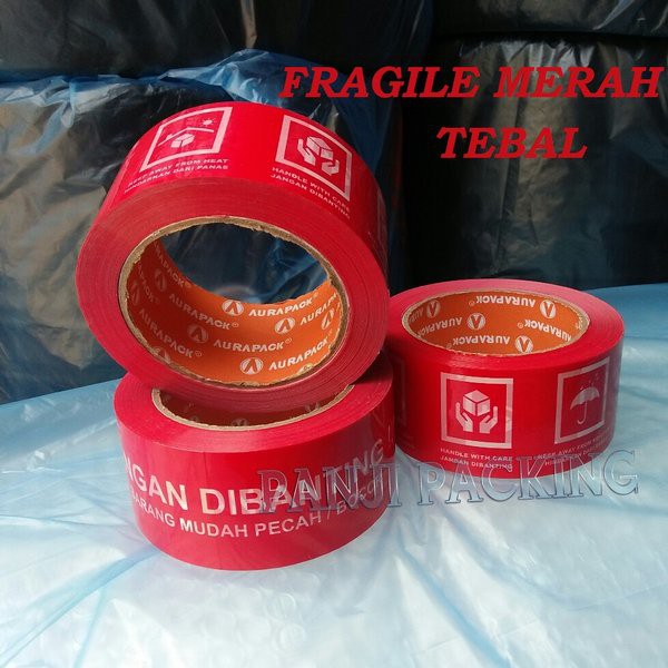 

Spesial LAKBAN FRAGILE MERAH AURAPACK JANGAN DIBANTING 48MM x 90Y MURAH TEBAL Terlaris