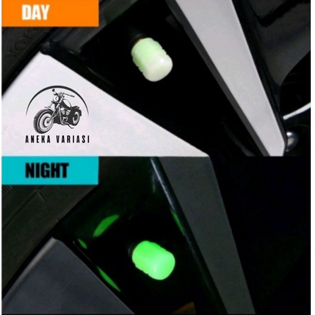 TUTUP PENTIL BAN NYALA GLOW IN THE DARK MOTOR MOBIL SEPEDA