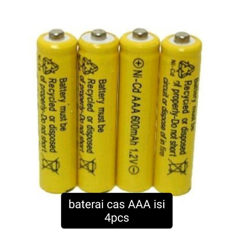 Baterai AAA Bisa Cas Ulang -Baterai Capasitas 600 mAh 1.2V-Batrei AAA Baterai kecil