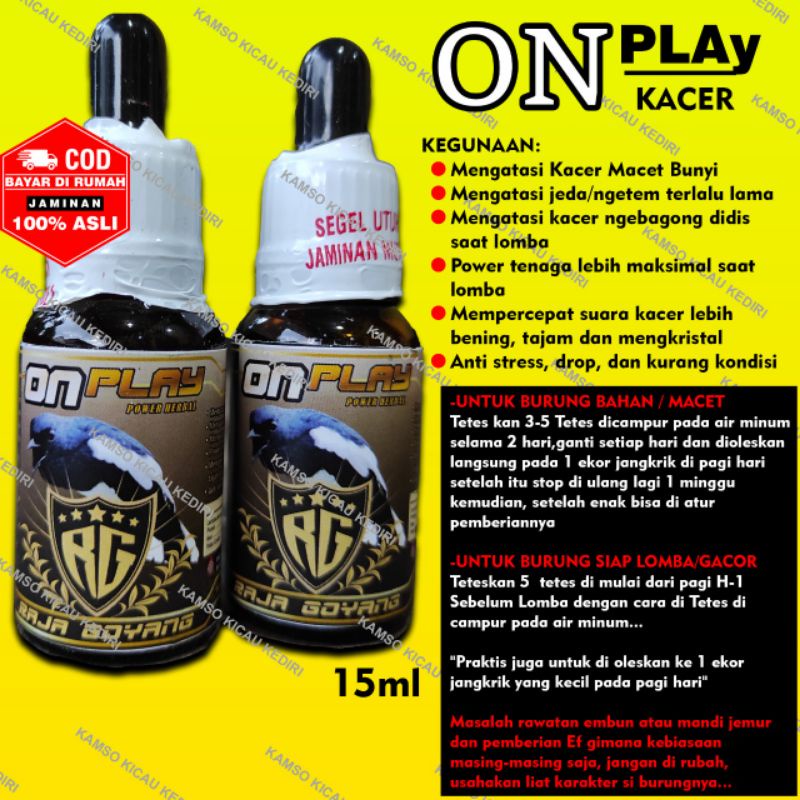 ON PLAY KACER + RAJA GOYANG + VITAMIN KACER + DOPING KACER + VITAMIN KUSUS KACER + VITAMIN LOMBA + V