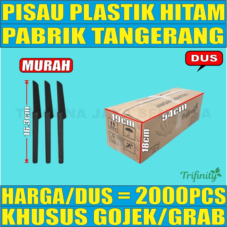 Pisau Plastik Hitam Per Dus Pisau Kue Pisau Buah Pisau Makan Murah