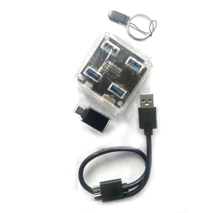 Usb Hub 4 port Rexus Type C V3.1 RXH 331 Transparant