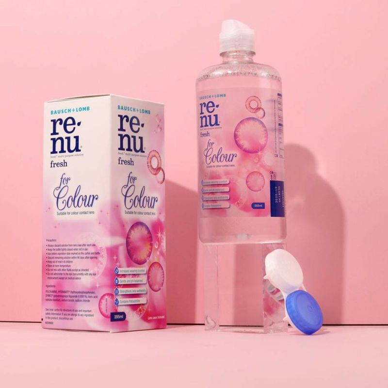 Cairan Softlens Renu Colour 355ml / Pembersih soflens Renu colour untuk mata sensitif / Re-nu Colour / Re-nu fresh colour / air softlens untuk mata sensitif