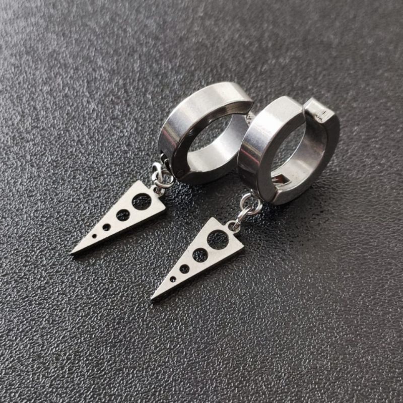 [1 Pasang] Anting-Anting Jepit Pria dan Wanita Titanium Stainless Steel