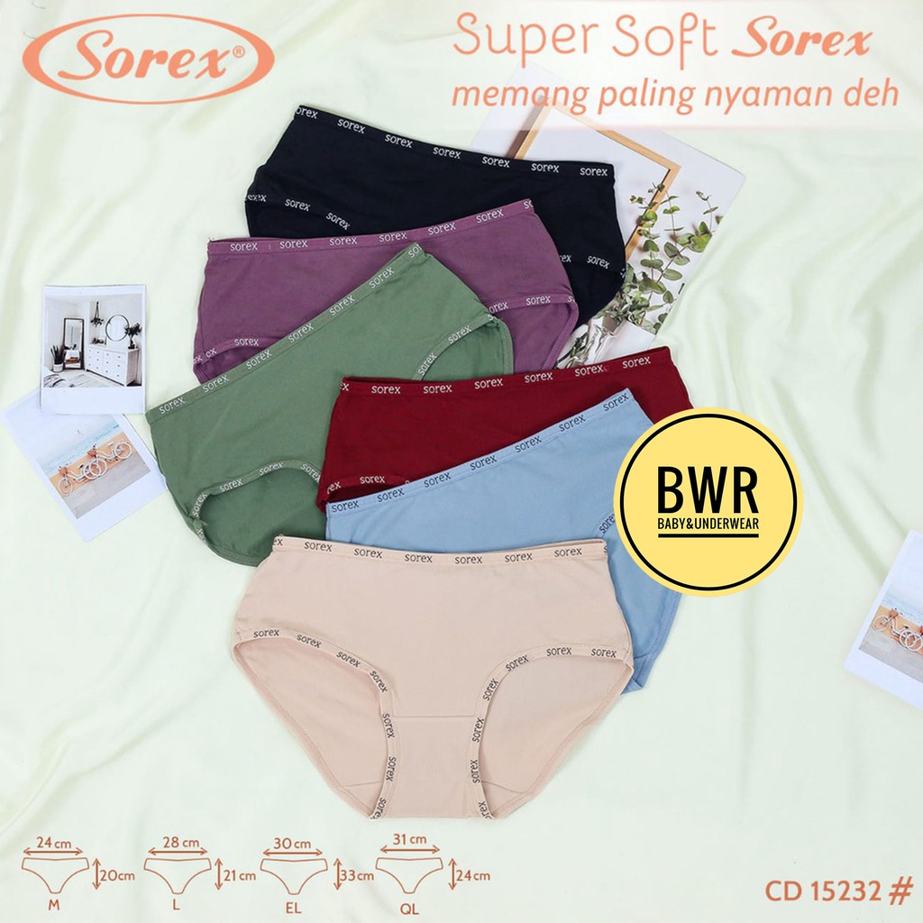 CD Sorex 15232 List Logo / Celana Dalam Wanita Dewasa Midi Polos | Bwr