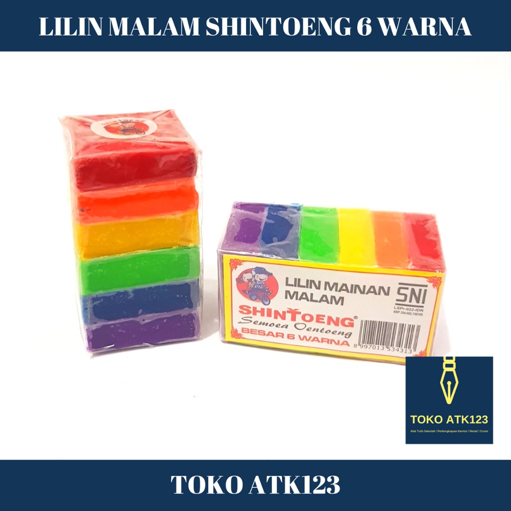 Lilin Malam Mainan / Plastisin Shintoeng Besar 6 Warna