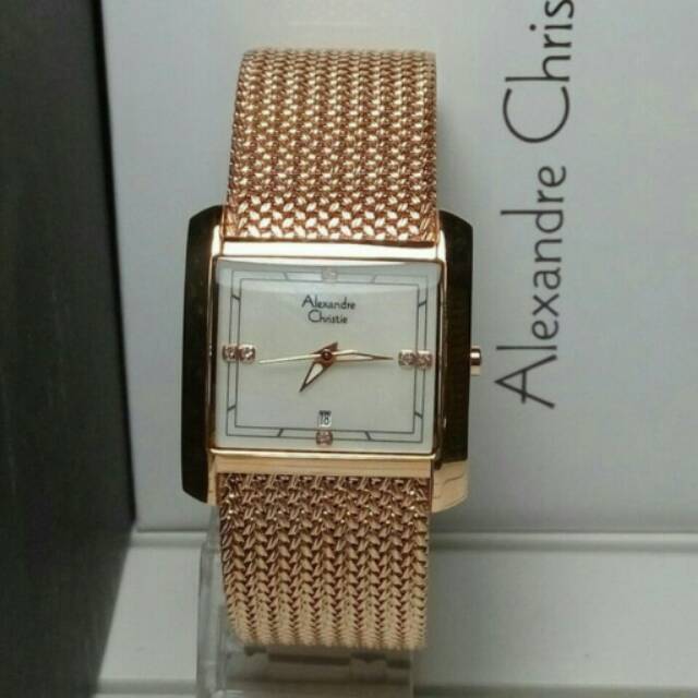 Jam Tangan Wanita Original Alexandre Chrostie AC 6564 Rose Gold Arloji eleGan