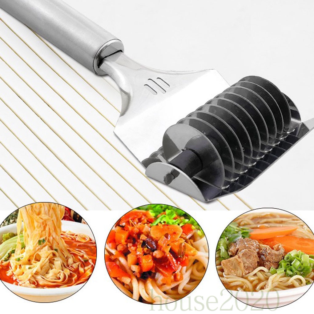 [house2020]Noodle Lattice Roller Kitchen Spaghetti Maker Stainless Steel Manual Pressing Pasta Machine Cooking Tool