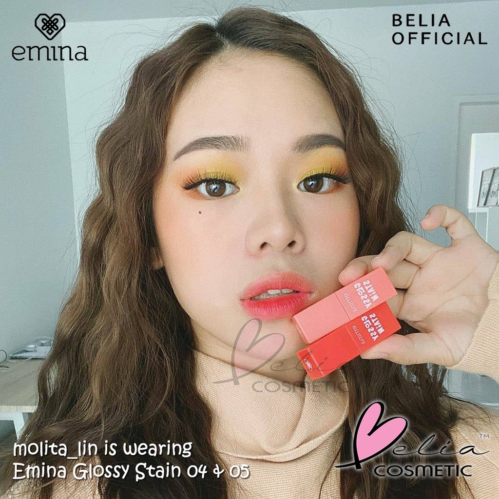 ❤ BELIA ❤ EMINA Glossy Stain 3g | Lip tint gel finishing glossy