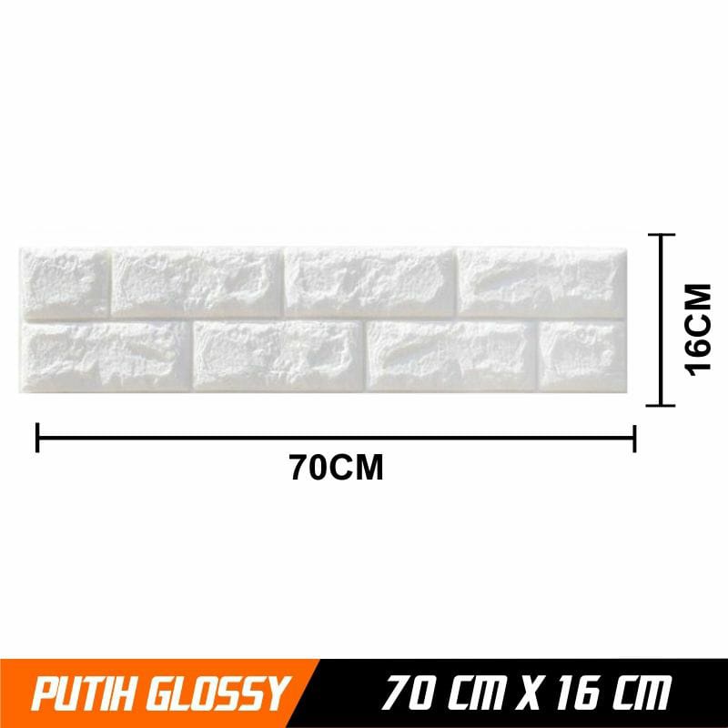 Wallpaper dinding 3D putih wallpaper Foam timbul Brickfoam stiker dinding 3D foam bata putih