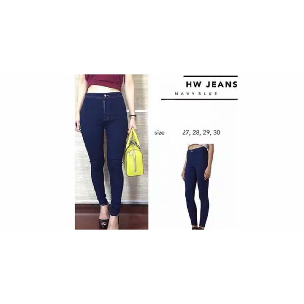 VANILLESHOP - Celana Panjang Wanita Jeans HIGHWAIST