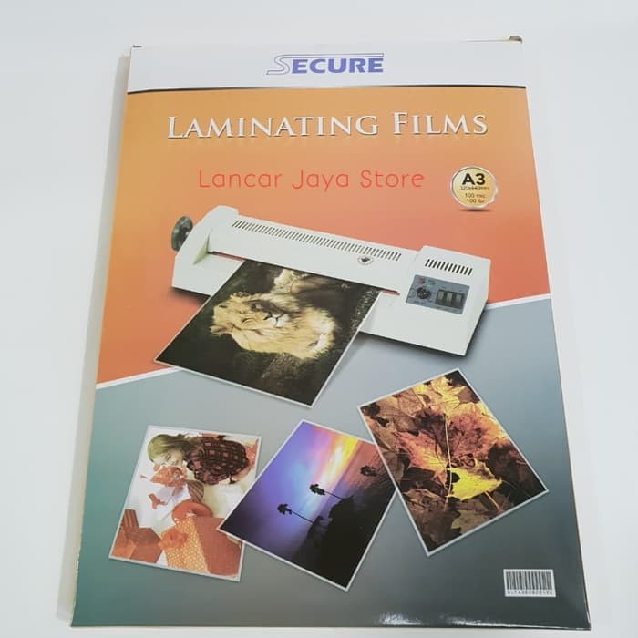 Plastik Laminating Secure Ukuran A3 100Micron Laminating Film SecureA3