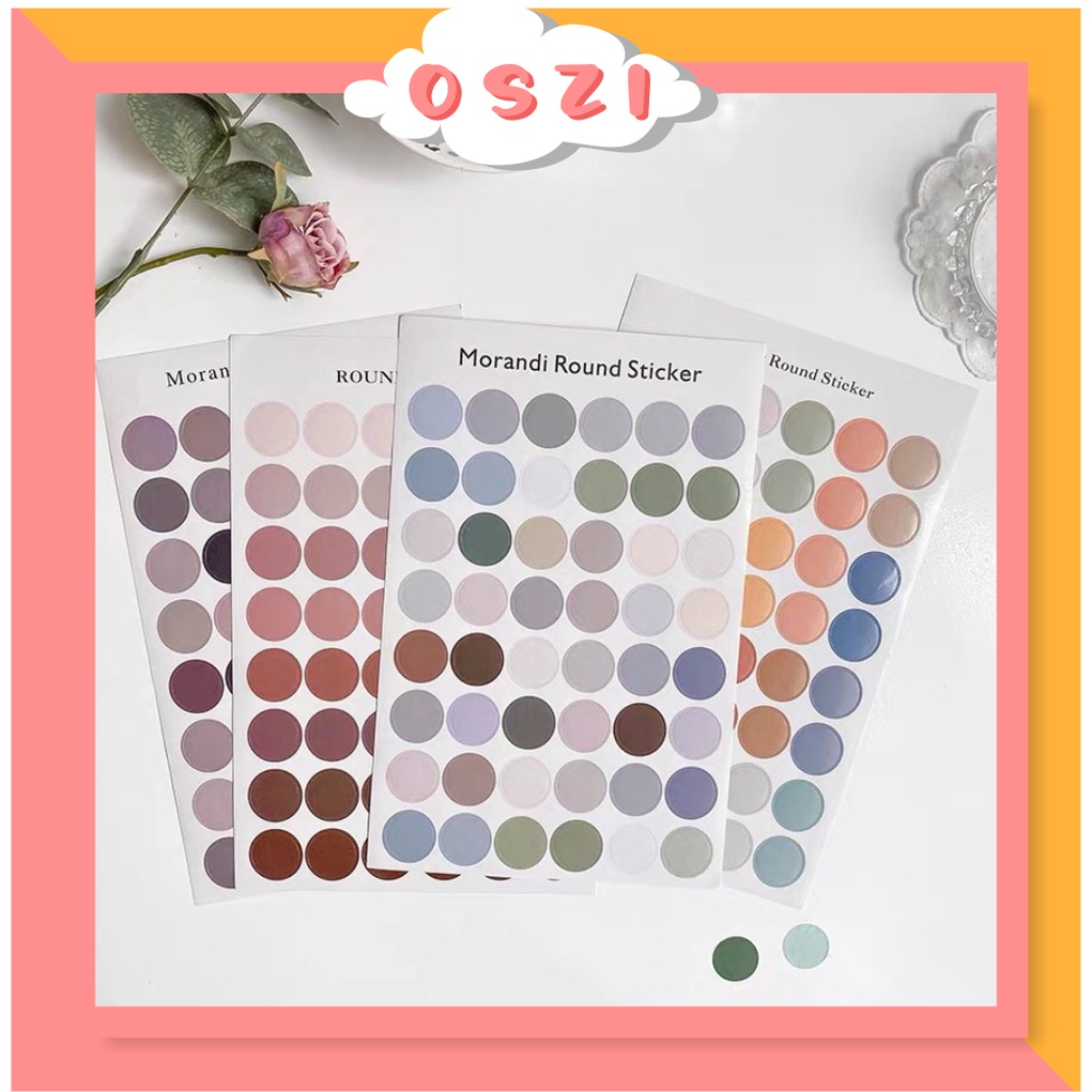 

❄ OSZI ❄ R438 [ 48 pcs ] Stiker Bulat/Dot Round Sticker Sticker Deco Aesthetic Untuk Scrapbook Bujo Journal
