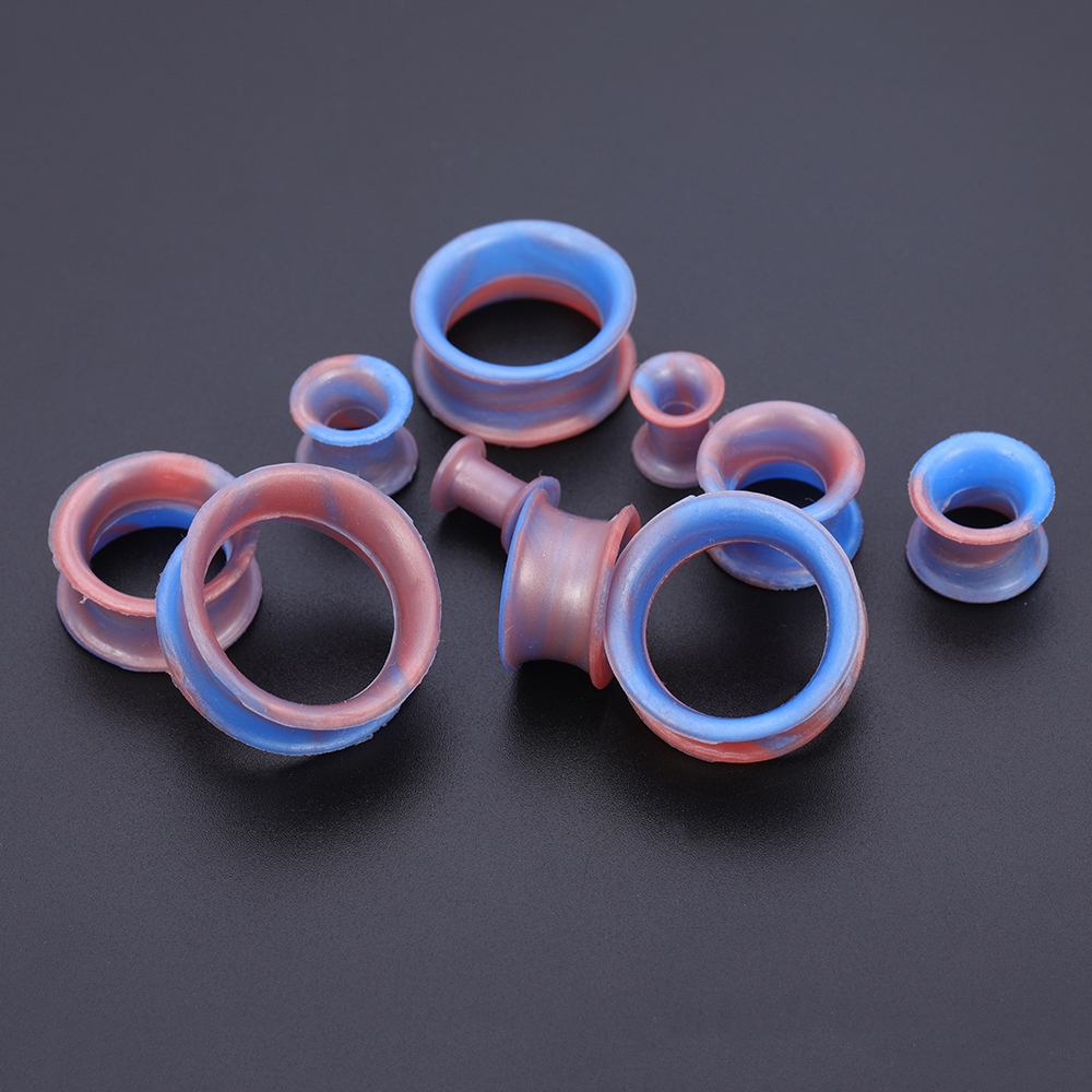 10 Pairs Body Piercings Silicone Plugs Multicolor Ear Gauges Ear Tunnel Set Flexible Ear Expander Flesh Ear Stretcher