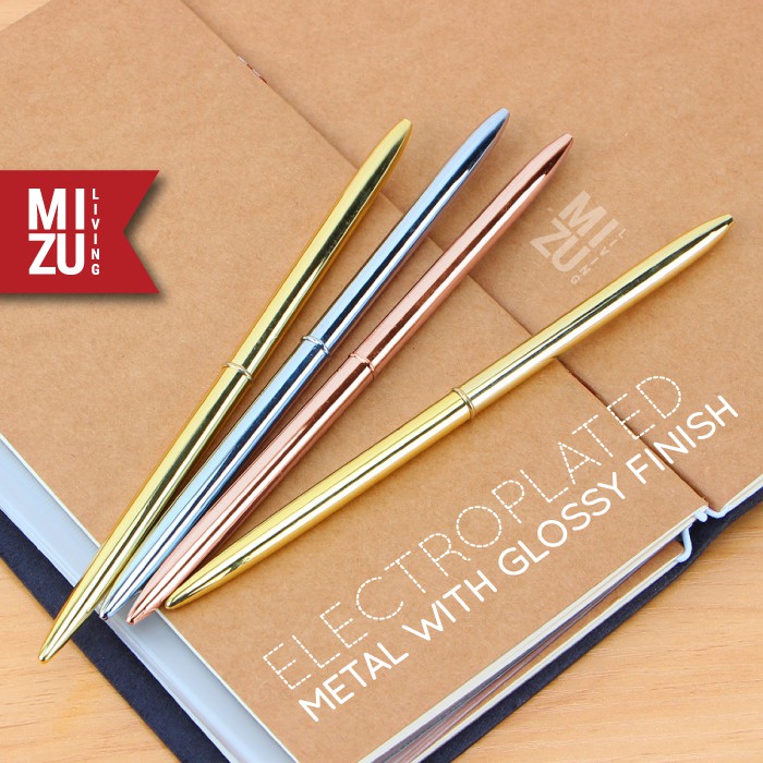 SUBLIMELY GOLDEN SLIM GOLD PEN Twist Refillable Black Ink Tinta Hitam Ballpoint Pena Emas Kurus-6