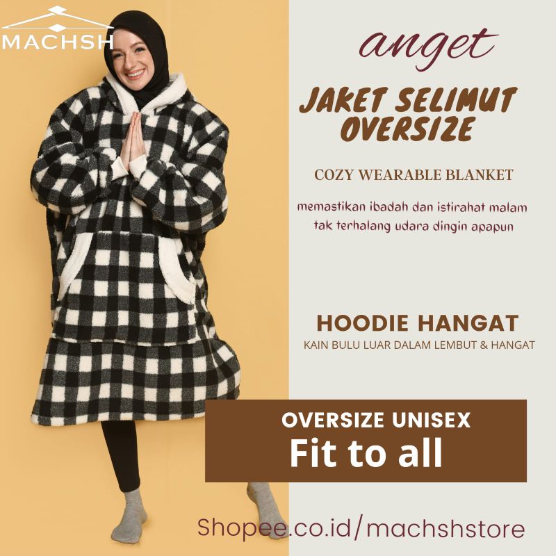Jaket Selimut , Jaket Selimut , Selimut Hoodie , Wearable Blanket , Jaket Selimut Hangat, Jaket Seli