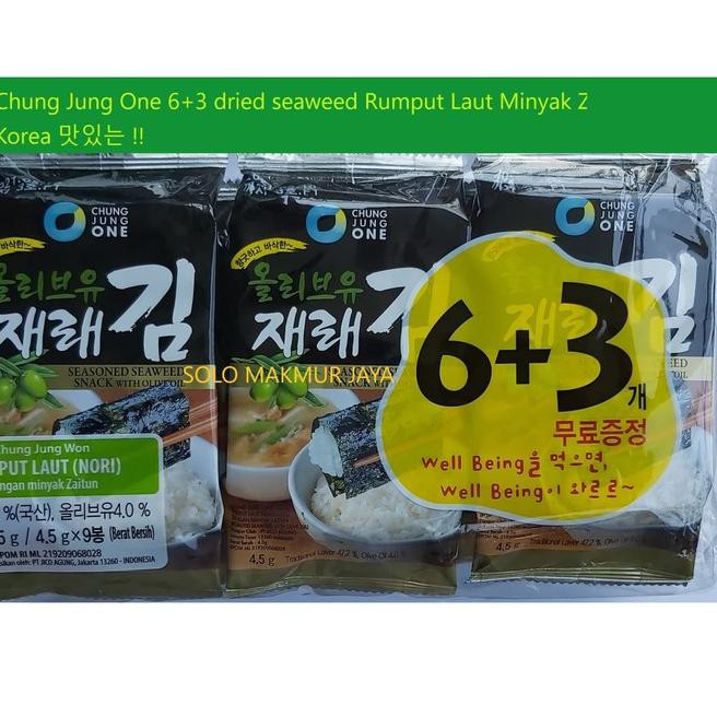 

#COD# Chung Jung One Seaweed 6+3 Nori Olive Rumput Laut Minyak Zaitun