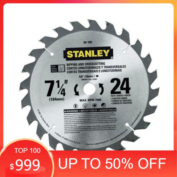 Mata Gergaji Kayu STANLEY 7 Inch X 24T Circular Saw Blade Potong